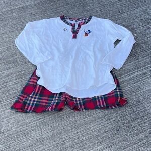 Vintage The Disney Catalog womens pajama set shorts long sleeve L/XL Plaid